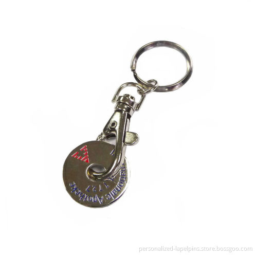Filling Colors Metal 50 Cent Euro Token Coin Key Holders For Supermarkets And Promotions